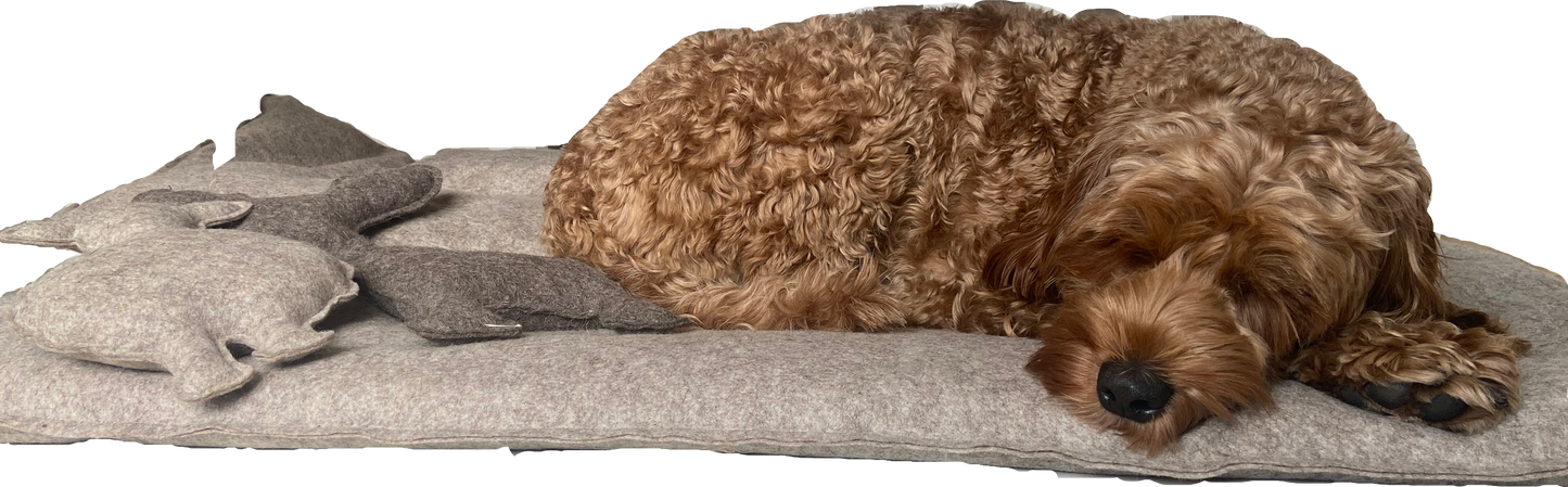 Hundekissen aus Naturwolle XL - Wollf im Schafspelz